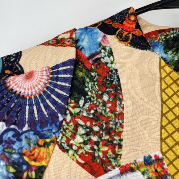 Asian Inspired Print Girls Quilted Jacket Coat - Picture 4 of 12